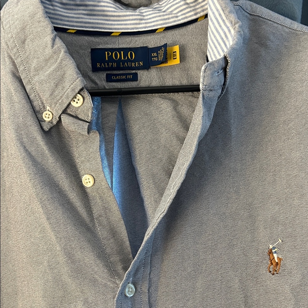 Polo by Ralph Lauren Men's “The Iconic Oxford Shirt” in Slate XXL - Picture 3 of 8